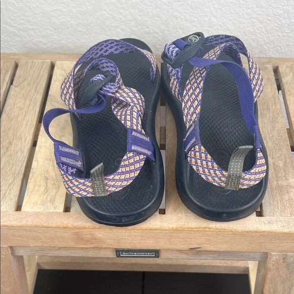 Chaco Women's Z/1 Echo tread Sandals in Purple and Orange Size 7 - Picture 3 of 6